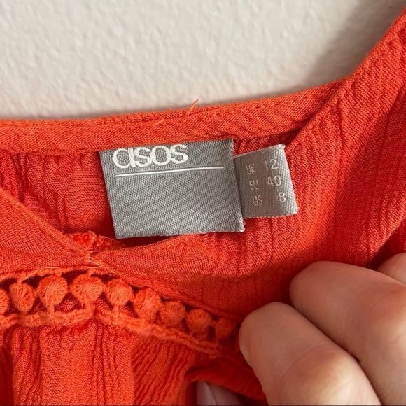ASOS Orange Tank Top Size 8 - Picture 4 of 6
